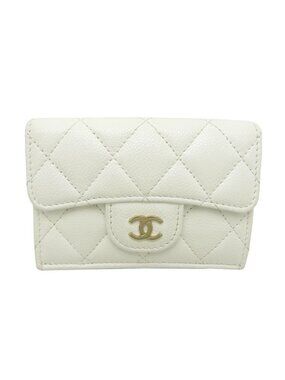 Chanel Trifold Wallet White